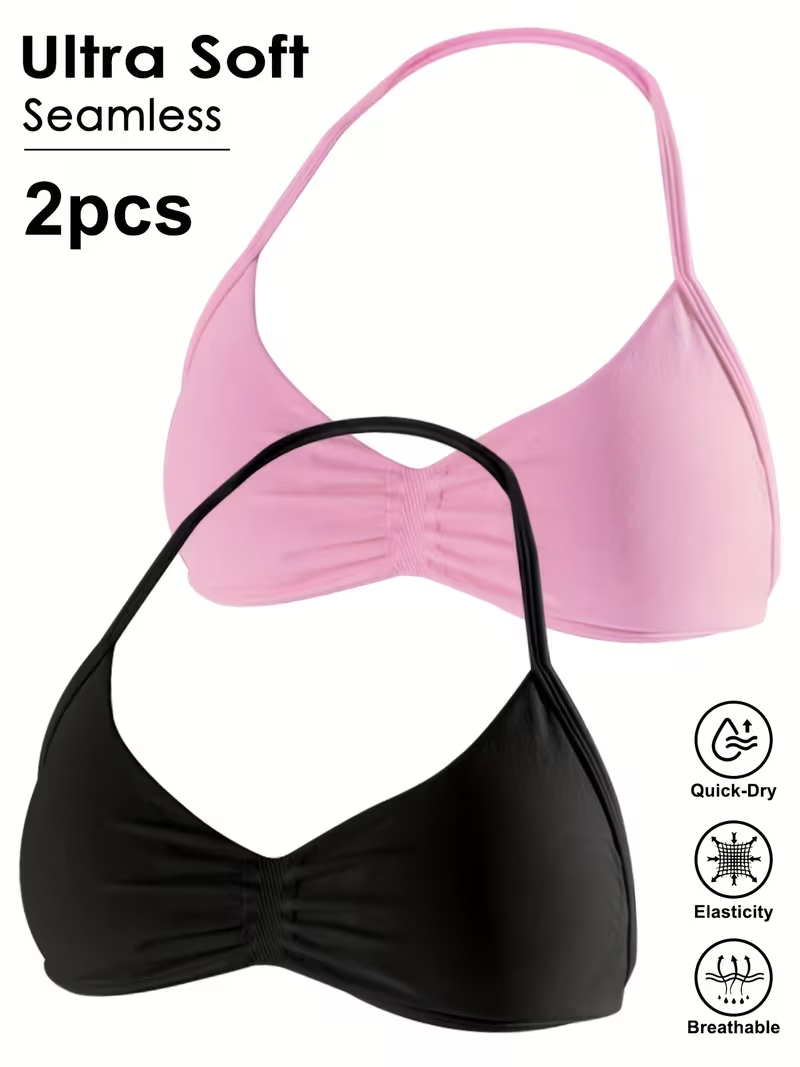 Aquatic Sports Bra - قطعتان من توبات رياضية نسائية بدون